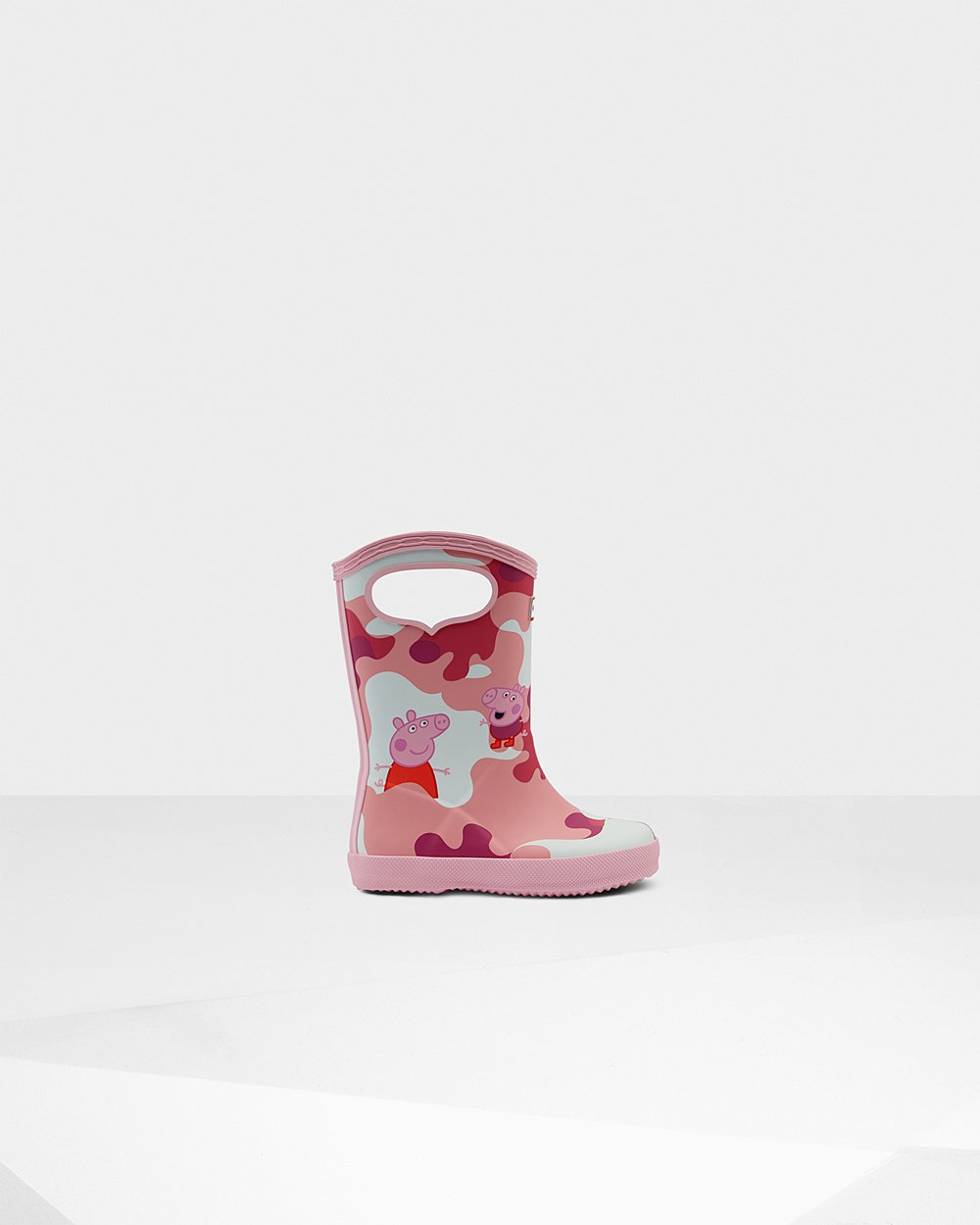 Hunter Original First Peppa Pig Grab Handle Rain Boots - Outlet Store Kids Pink - FLPJZG254